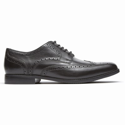 Sapatos Oxfords Rockport Style Purpose Wingtip Homem Pretas PT-82013